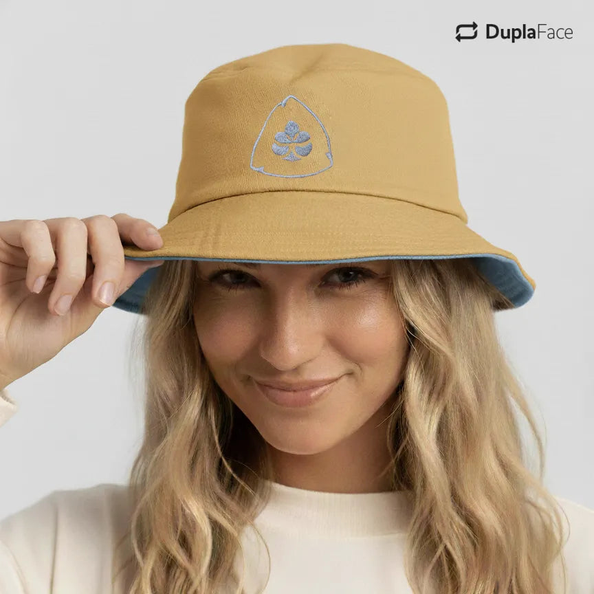 Bucket Hat Dupla Face - Caramelo & Azul