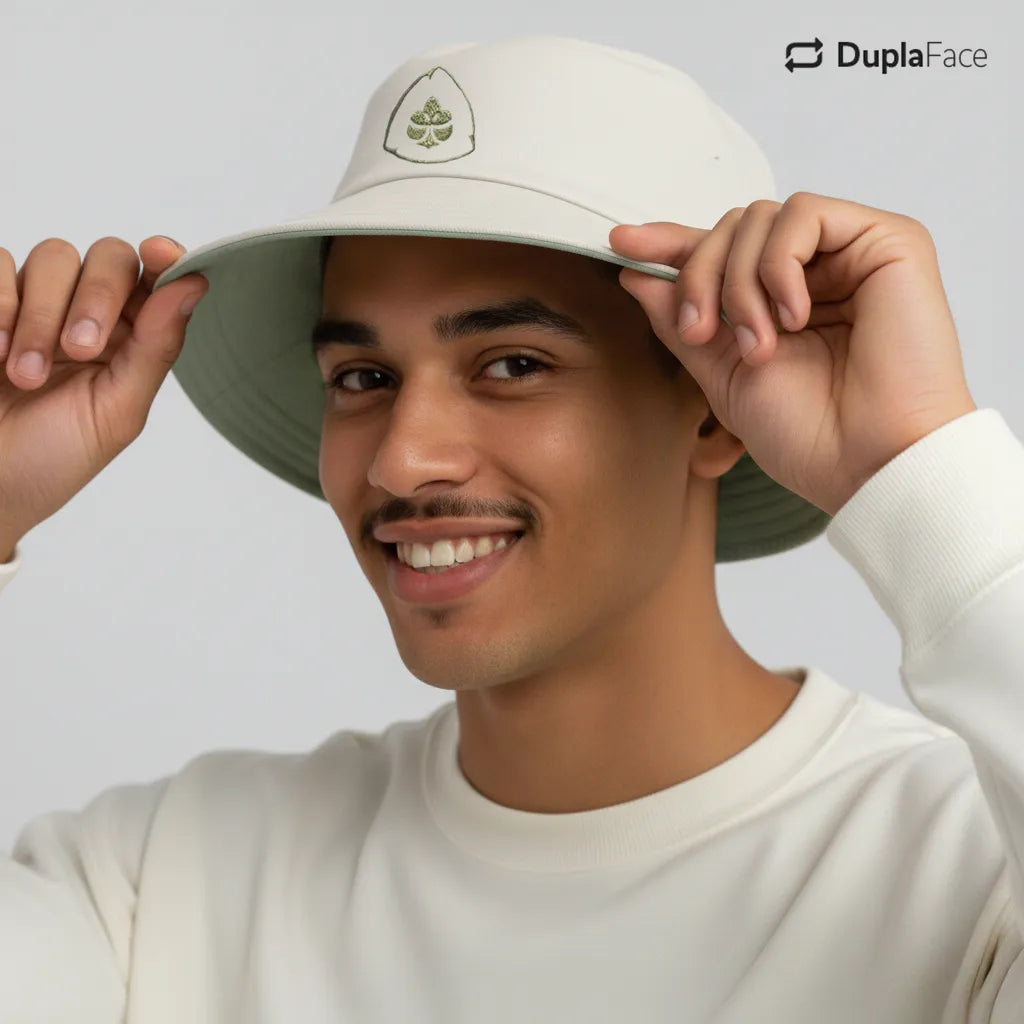 Bucket Hat Dupla Face - Verde & Branco