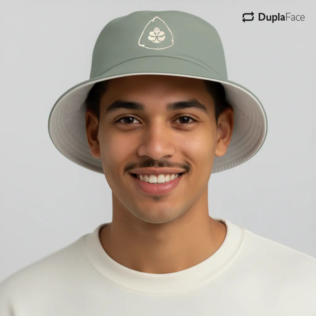 Bucket Hat Dupla Face - Verde & Branco