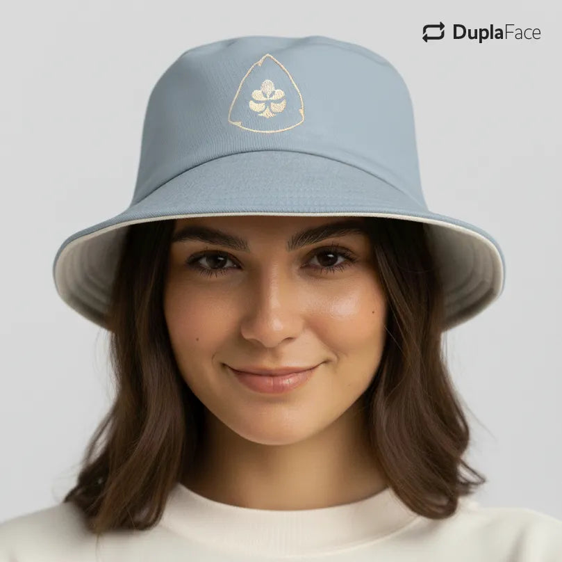 Bucket Hat Dupla Face - Azul & Branco
