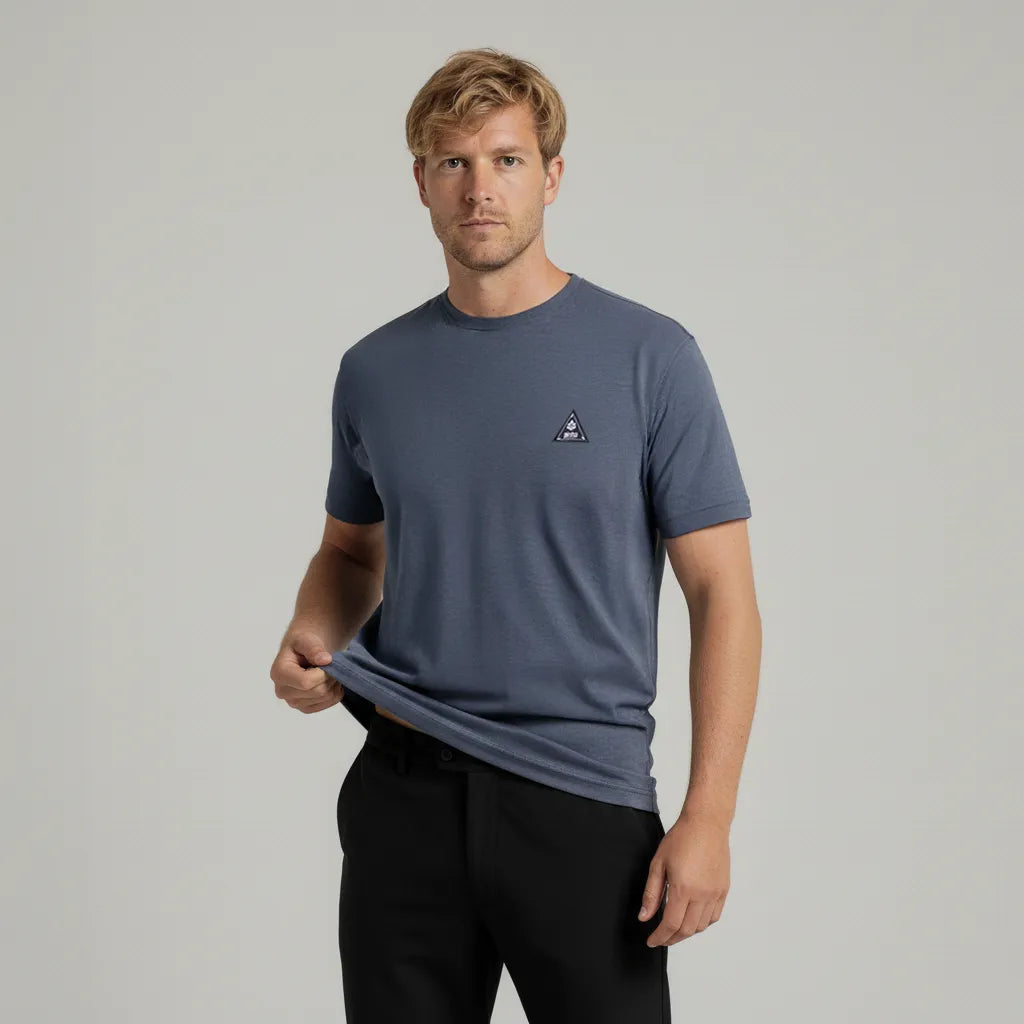 Camiseta Gola Redonda Azul Grafite