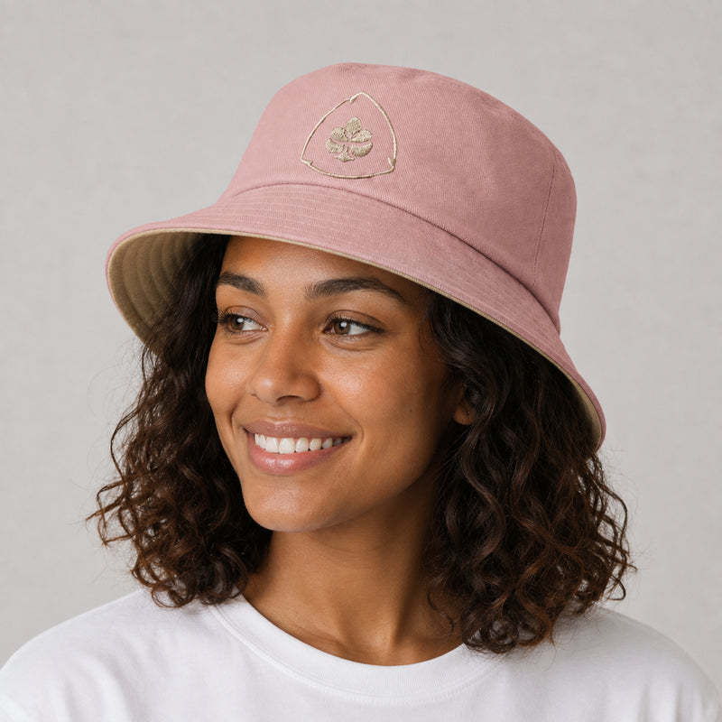 Bucket Hat Caramelo e Rosa Feminino