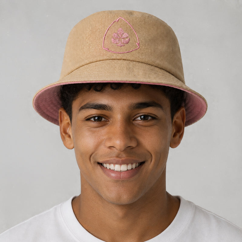 Bucket Hat Caramelo e Rosa