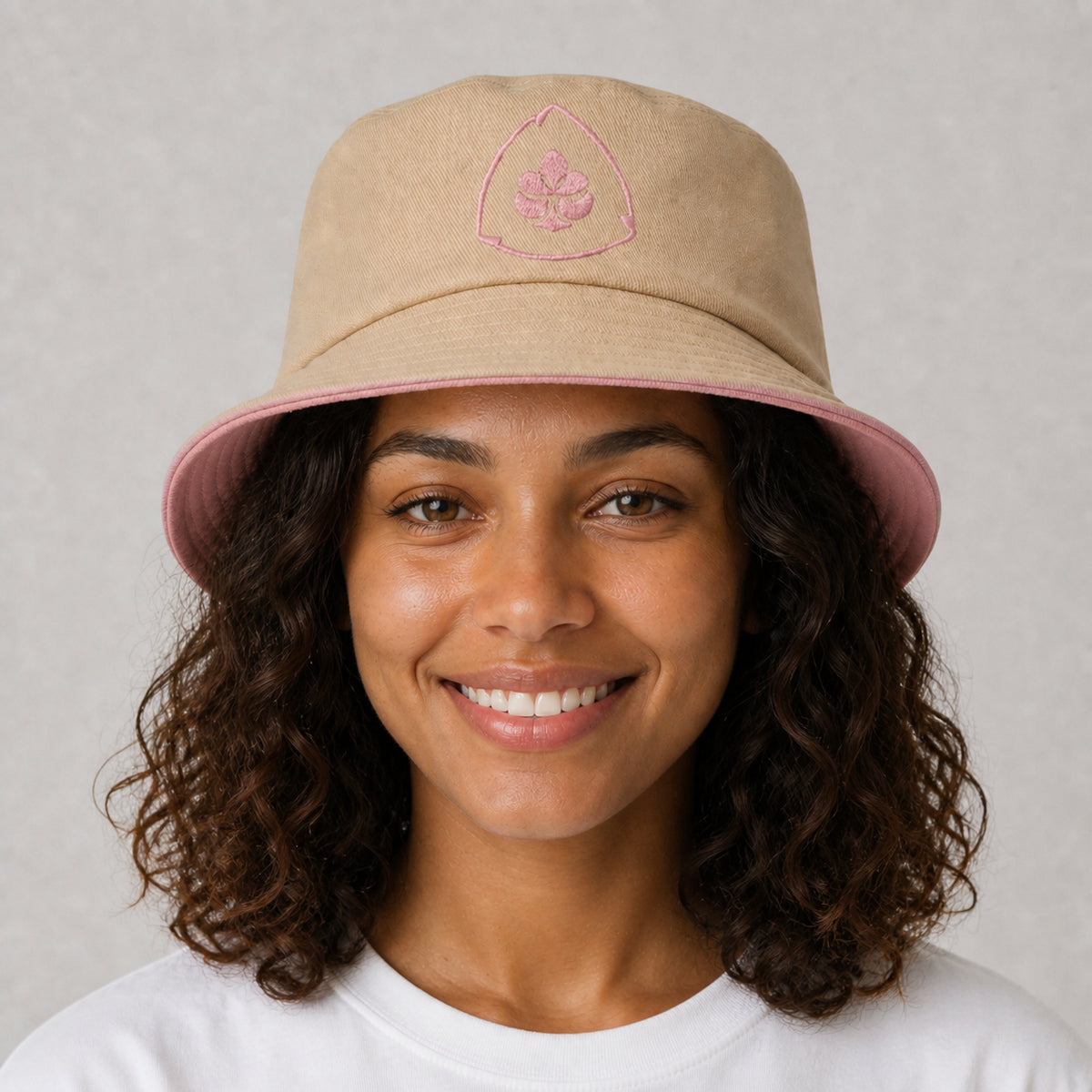 Bucket Hat Caramelo e Rosa Feminino