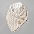 Cachecol Bandana Creme com listras pratas