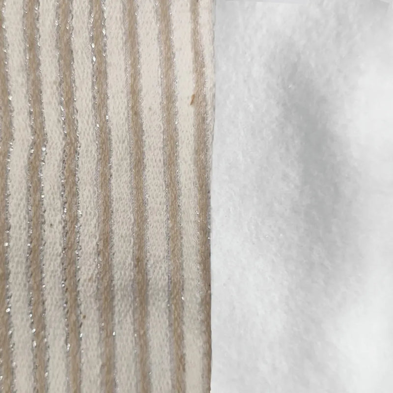 Cachecol Bandana Creme com listras pratas