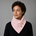 Cachecol Bandana Rosa com listras douradas