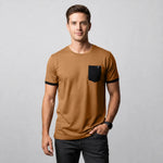 Camiseta com Bolso Caramelo