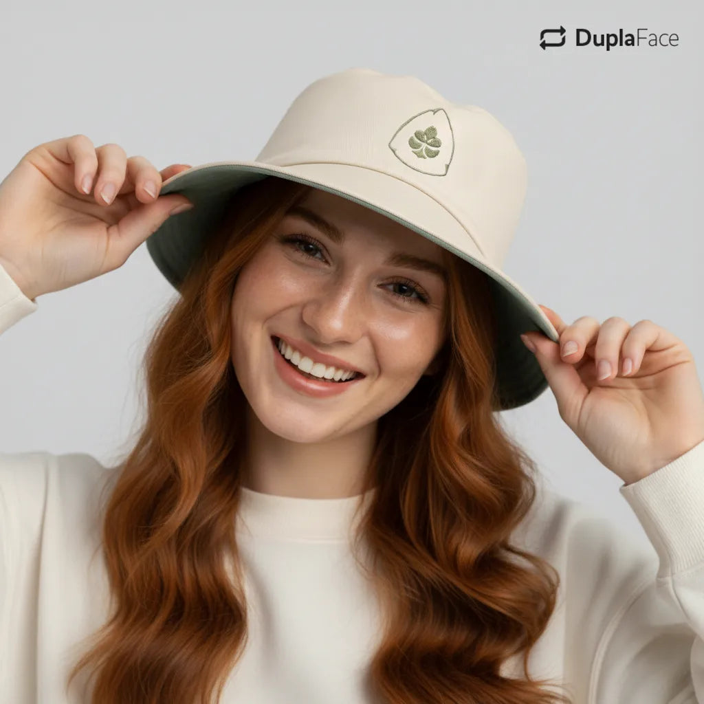 Bucket Hat Dupla Face - Verde & Branco