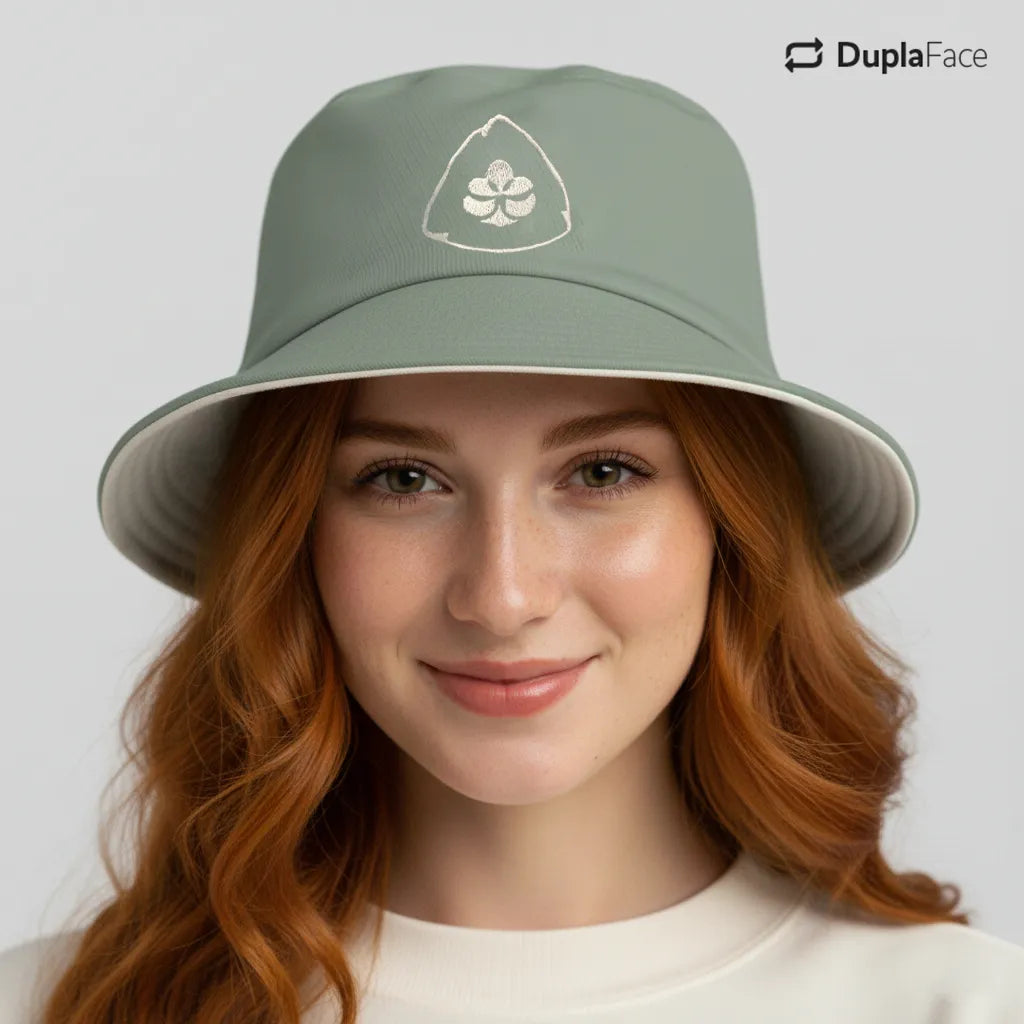 Bucket Hat Dupla Face - Verde & Branco