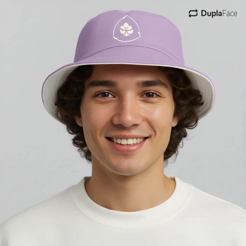 Bucket Hat Dupla Face - Lilás & Branco