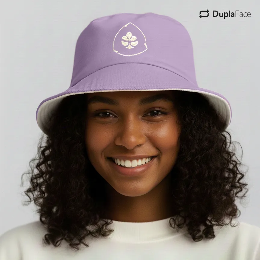 Bucket Hat Dupla Face - Lilás & Branco